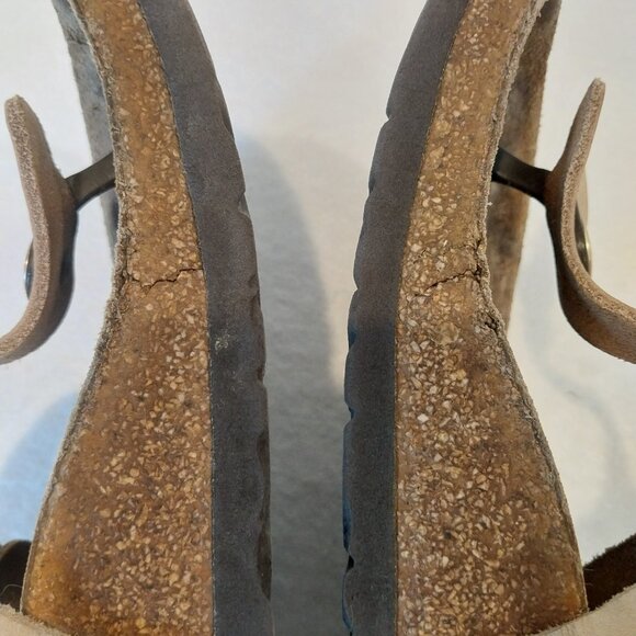 Birkenstock Sandals Women 5 5.5 Beige Gizeh Birko Flor Thong Slip On Flats EU 36 - Picture 6 of 13